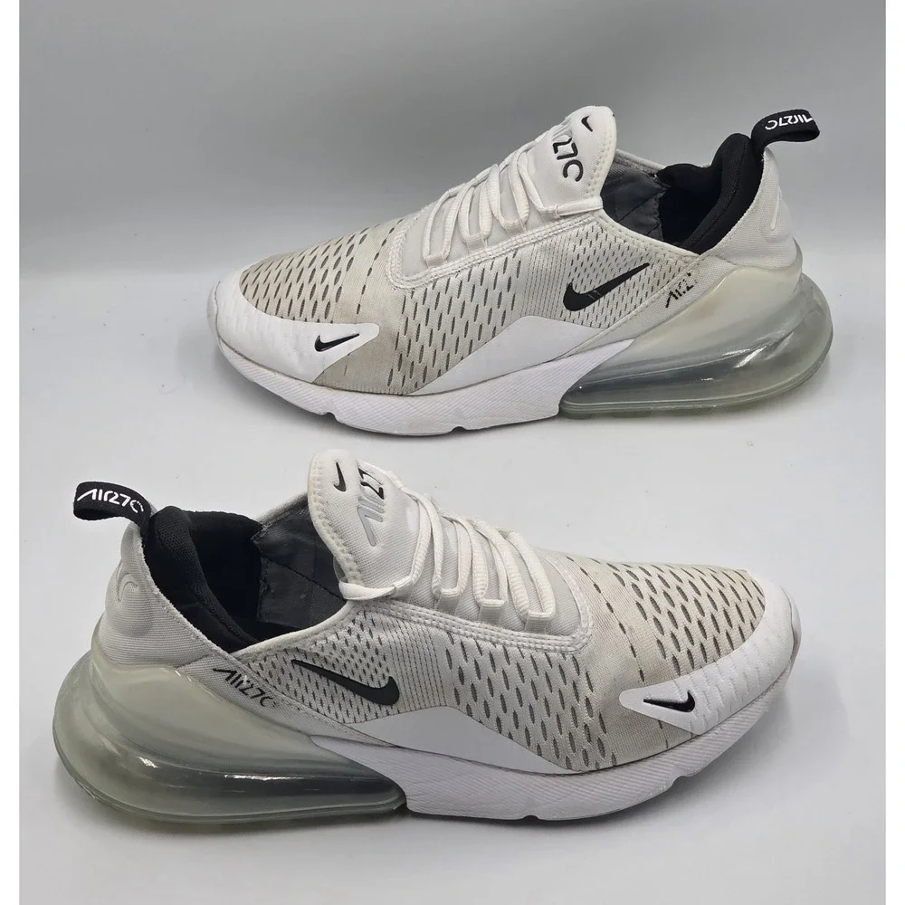 Nike Air Max 270 AH8050-100 White Black Men's Size 8.5 42